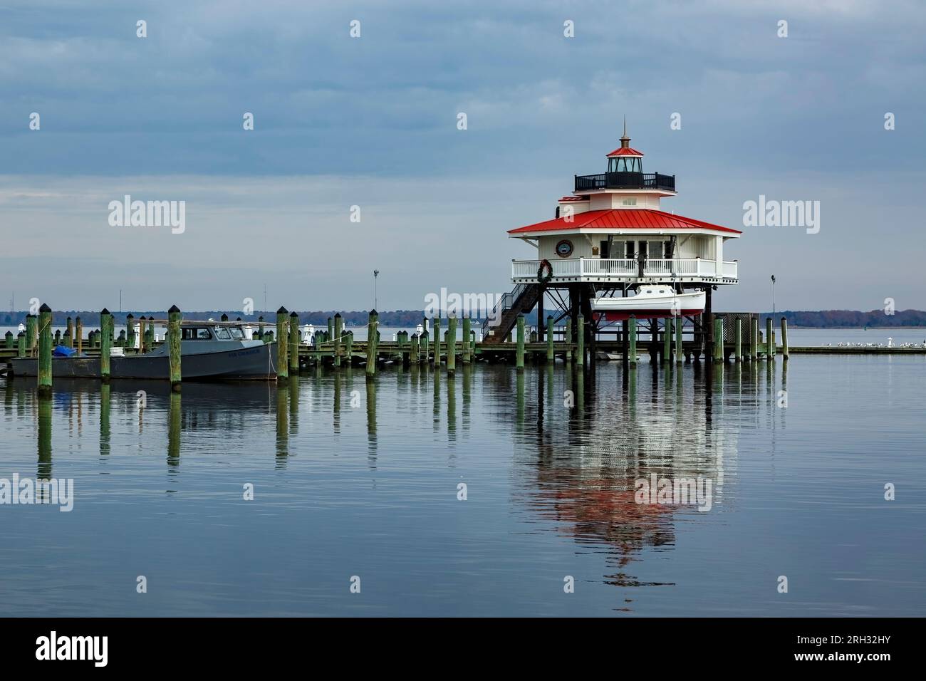 Choptank River Lighthouse on the waterfront in Cambridge, Maryland