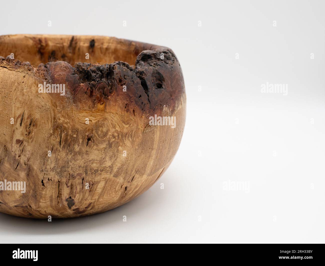 Wooden wood turned Bowl made from Oak Burr / Burl with live edge and