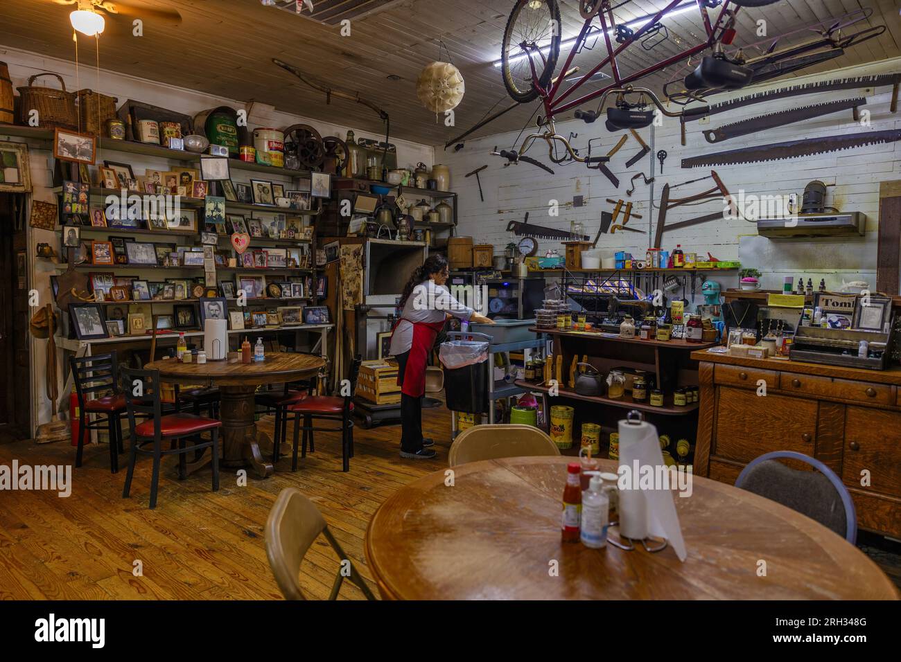 Rugby, Tennessee, USA July 29, 2023 Inside the historical R.M. Brooks General Store and cafe