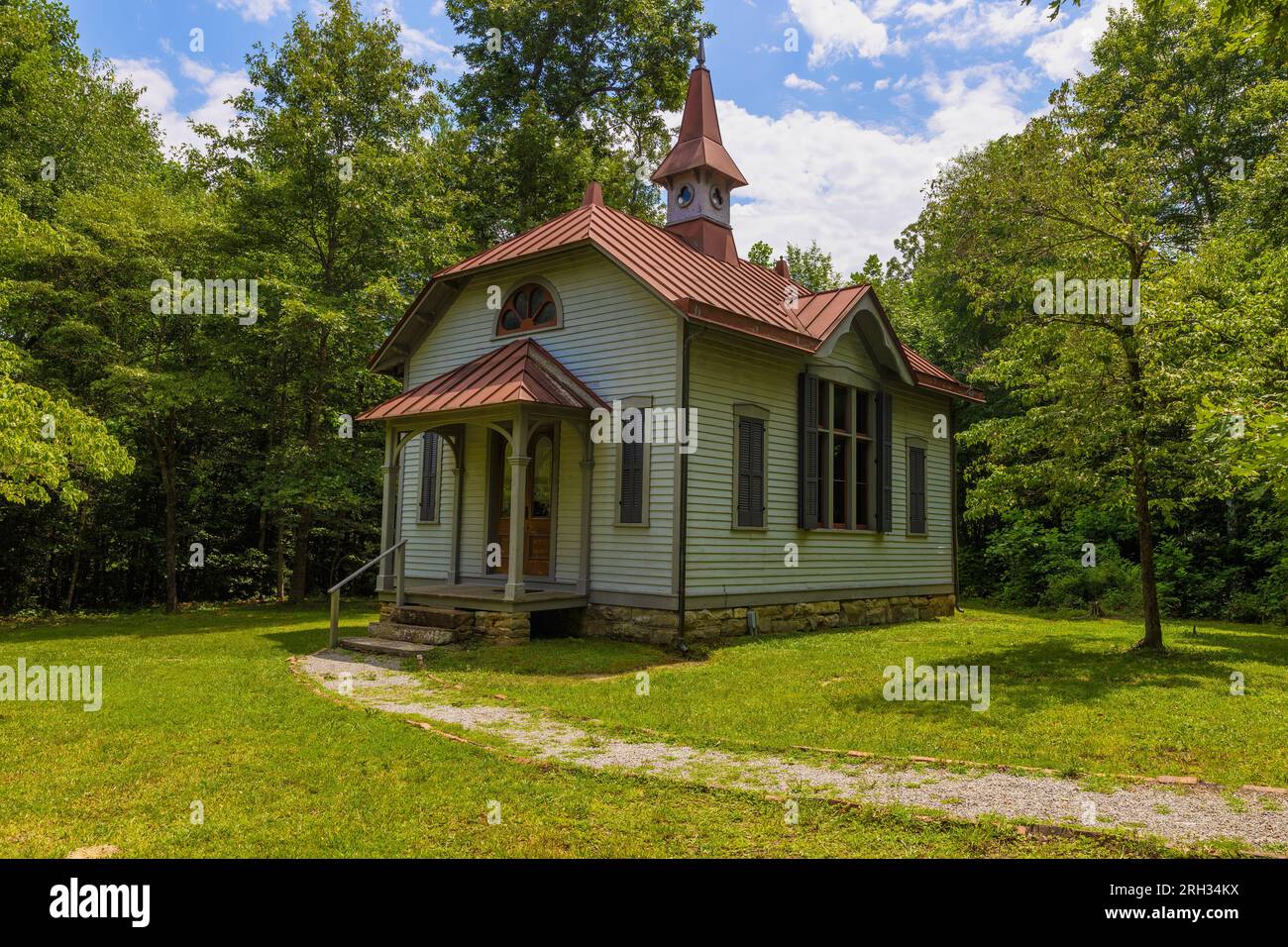 Rugby, Tennessee, USA - July 29, 2023:One of the first free standing library in the nation built by author and founder of Rugby, Thomas Hughes. Stock Photo