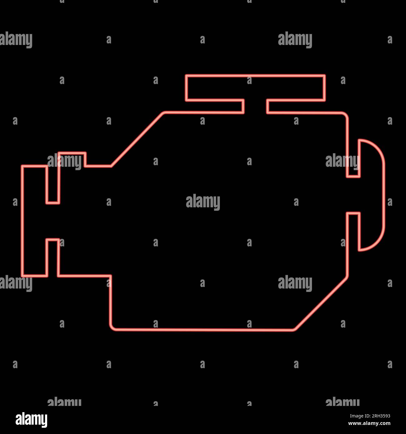 Neon symbol engine car red color vector illustration image flat style