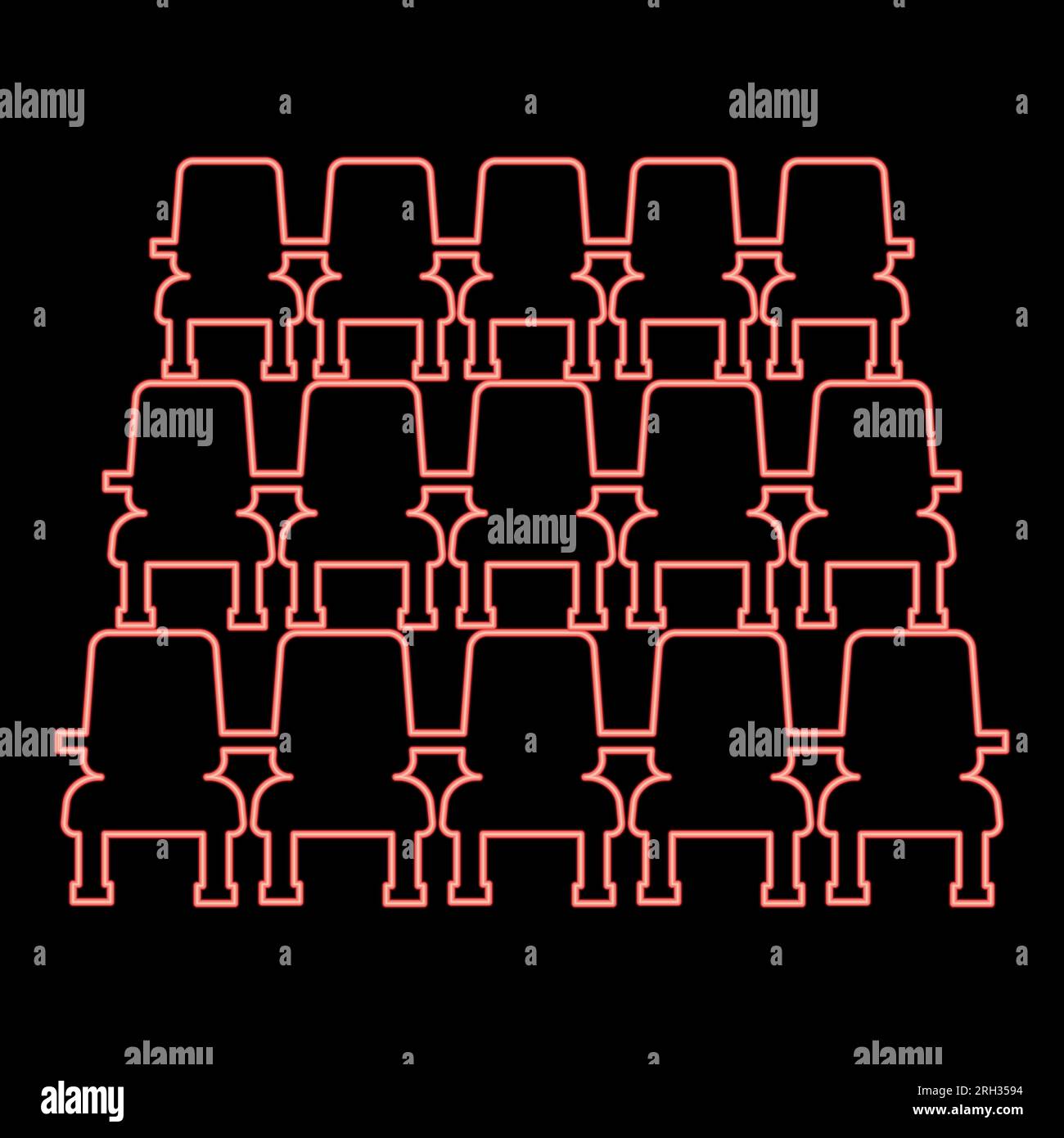 Neon chairs in cinema armchairs theater hall seats entertainment