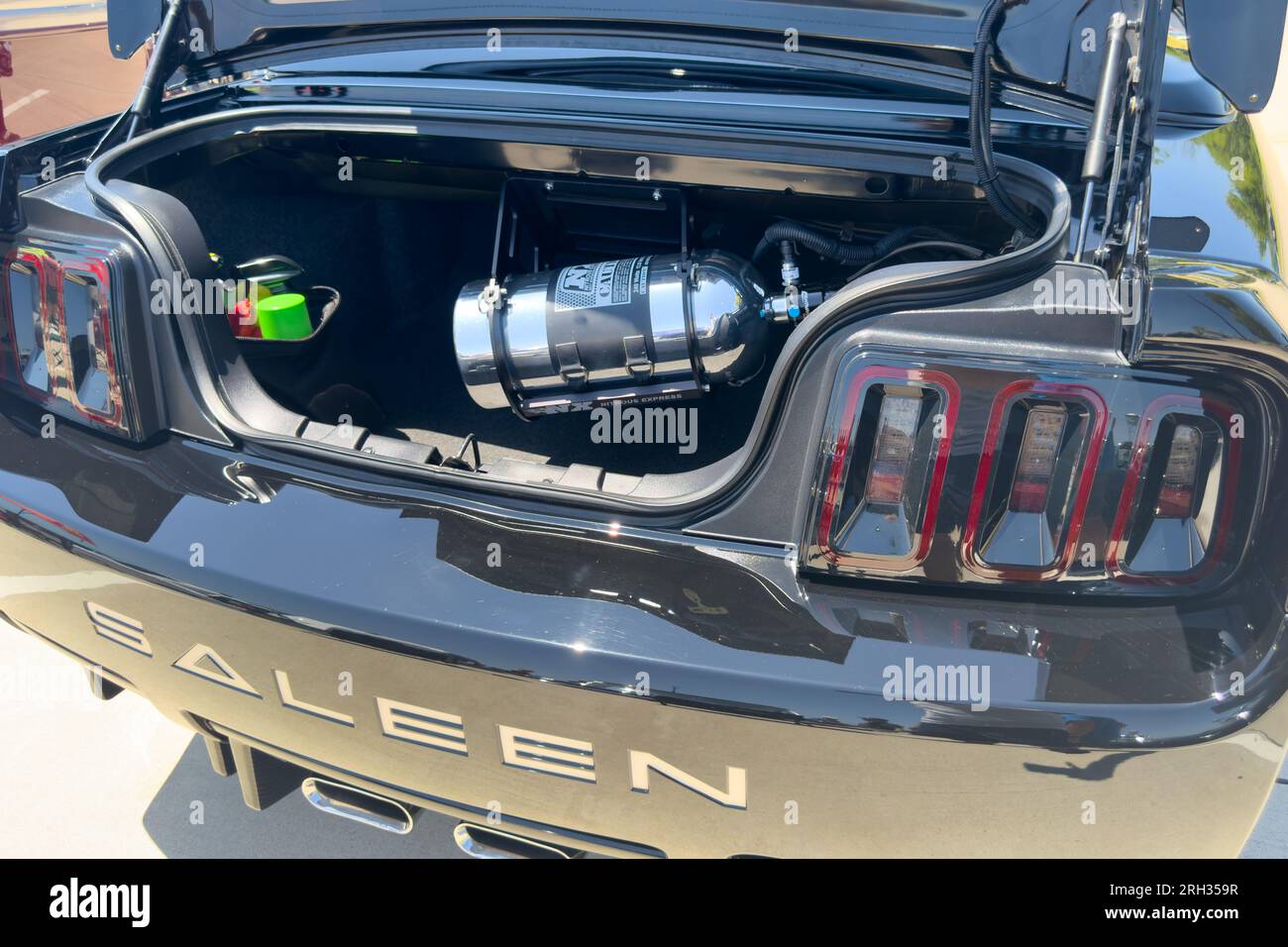Little Elm, Texas June 11, 2023 Back of balck Saleen Mustang
