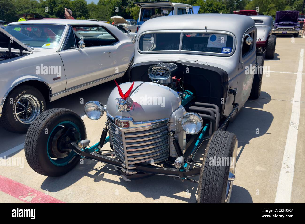 Little Elm, Texas - June 11, 2023: 1938 Dodge pickup on display at automobile show. Stock Photo