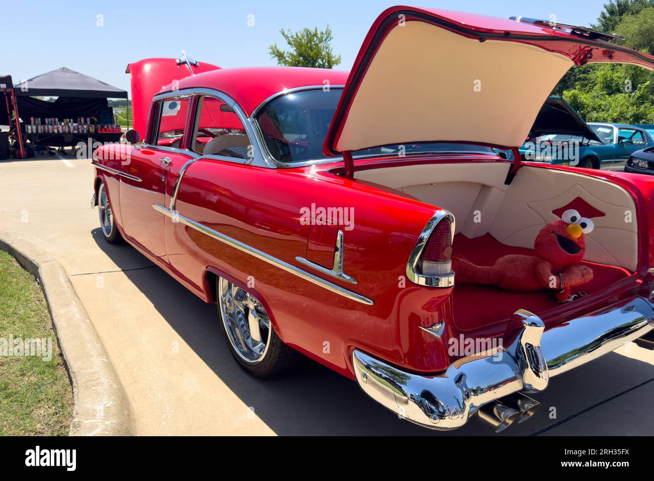 Little Elm, Texas June 11, 2023 Back view of 1955 Chevrolet Bel Air