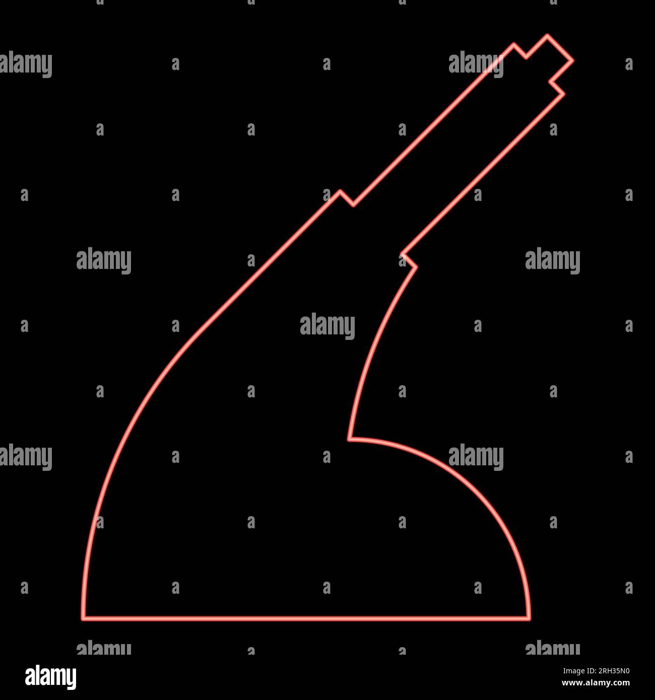 Neon hand brake handbrake car service red color vector illustration