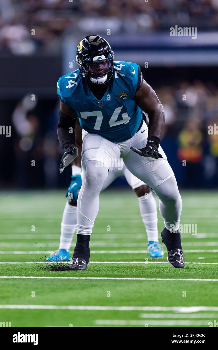 Jacksonville Jaguars offensive tackle Cam Robinson (74) is seen during