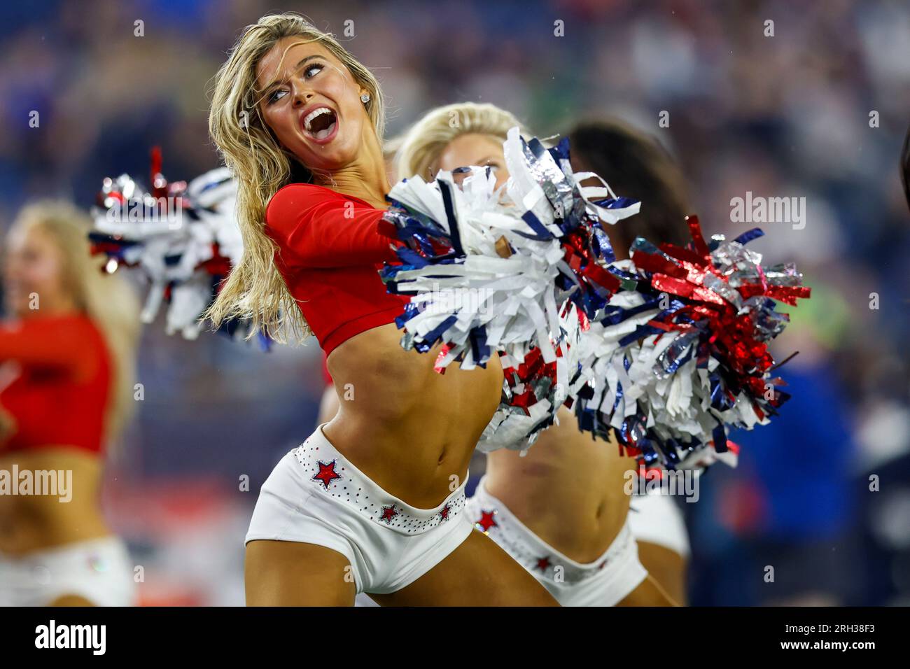 New England Patriots cheerleaders perform during a game at Foxboro