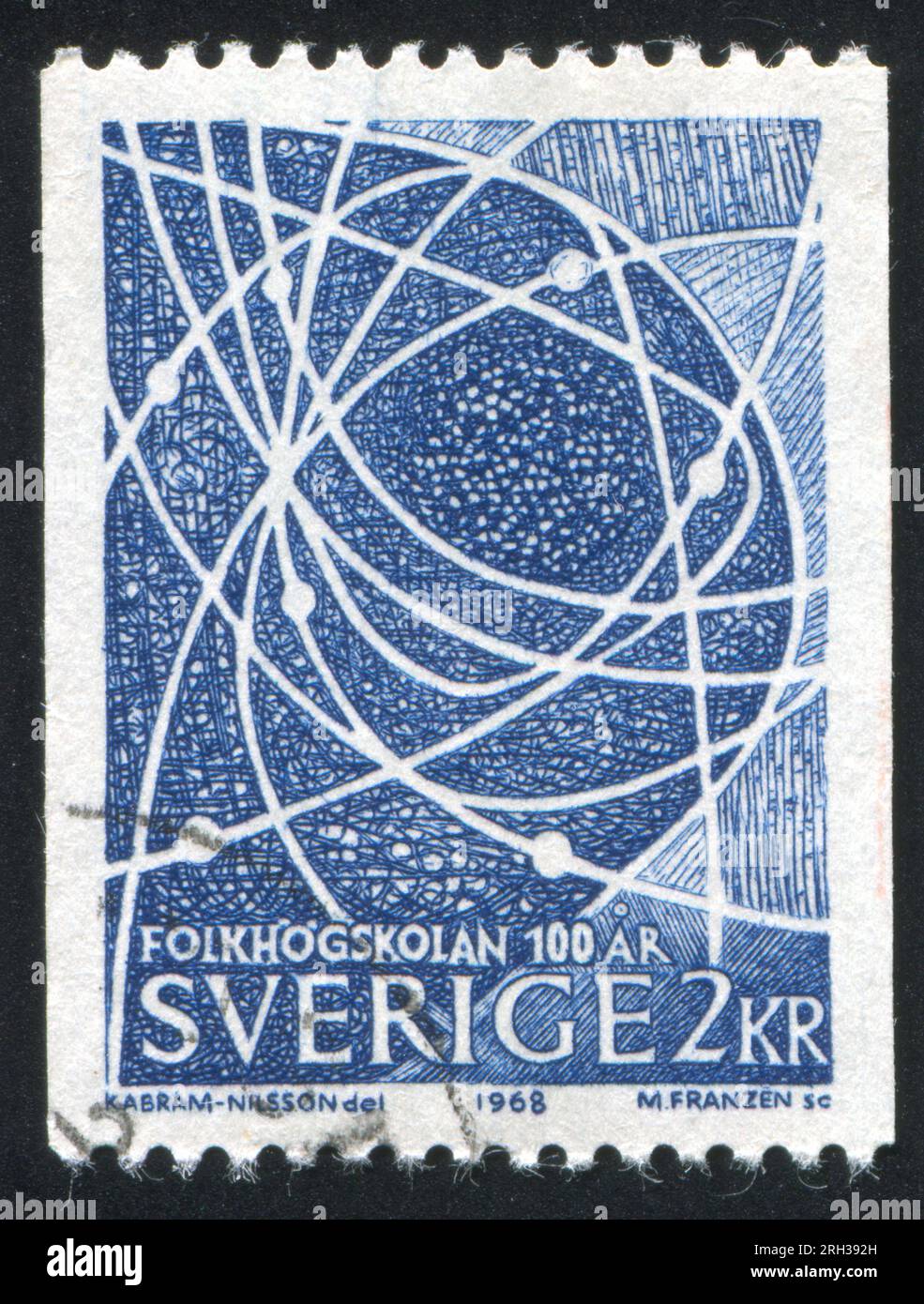 SWEDEN - CIRCA 1968: stamp printed by Sweden, shows Electron Orbits, circa 1968 Stock Photo