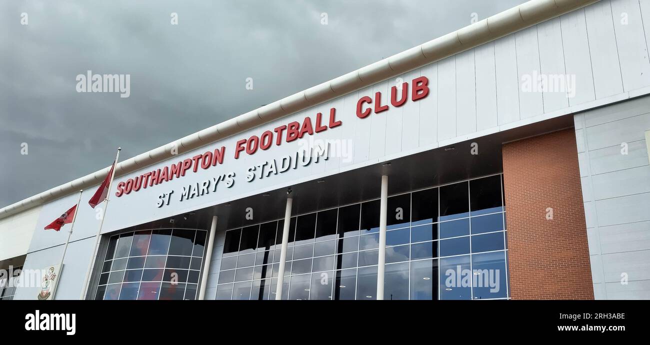 Southampton, United Kingdom - August 6th, 2023:- The St Mary’s Stadium of Southampton Football Club playing the the EFL Championships Stock Photo