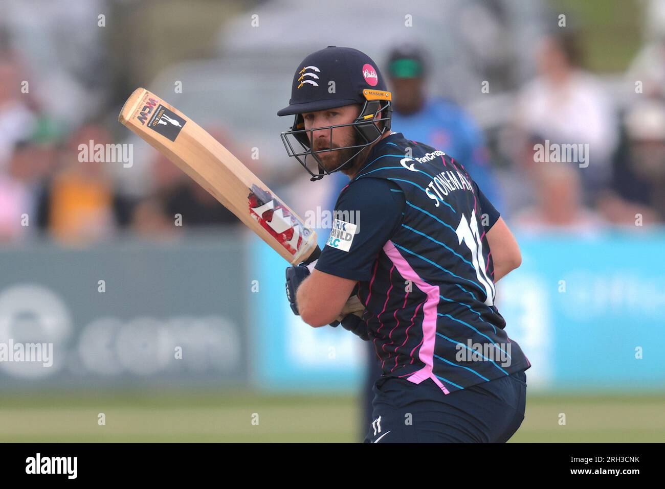 Beckenham, Kent, UK. 13th Aug, 2023. Middlesex's Mark Stoneman batting as Kent take on Middlesex in the Metro Bank One Day Cup at Beckenham. Credit: David Rowe/Alamy Live News Stock Photo