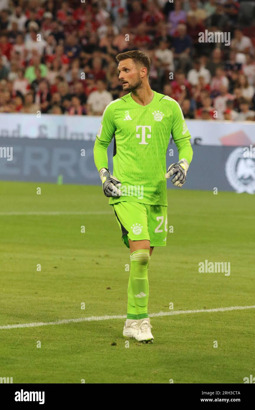 MUNICH, Germany. , . 26, Sven Ulreich (Keeper) of Fc Bayern Muenchen during the Supercup Football match between Fc Bayern Muenchen and RB LEIPZIG at the Allianz Arena in Munich on 12. AUGUSTR 2023, Germany. DFL, Fussball, 0:3 (Photo and copyright @ ATP images/Arthur THILL (THILL Arthur/ATP/SPP) Credit: SPP Sport Press Photo. /Alamy Live News Stock Photo