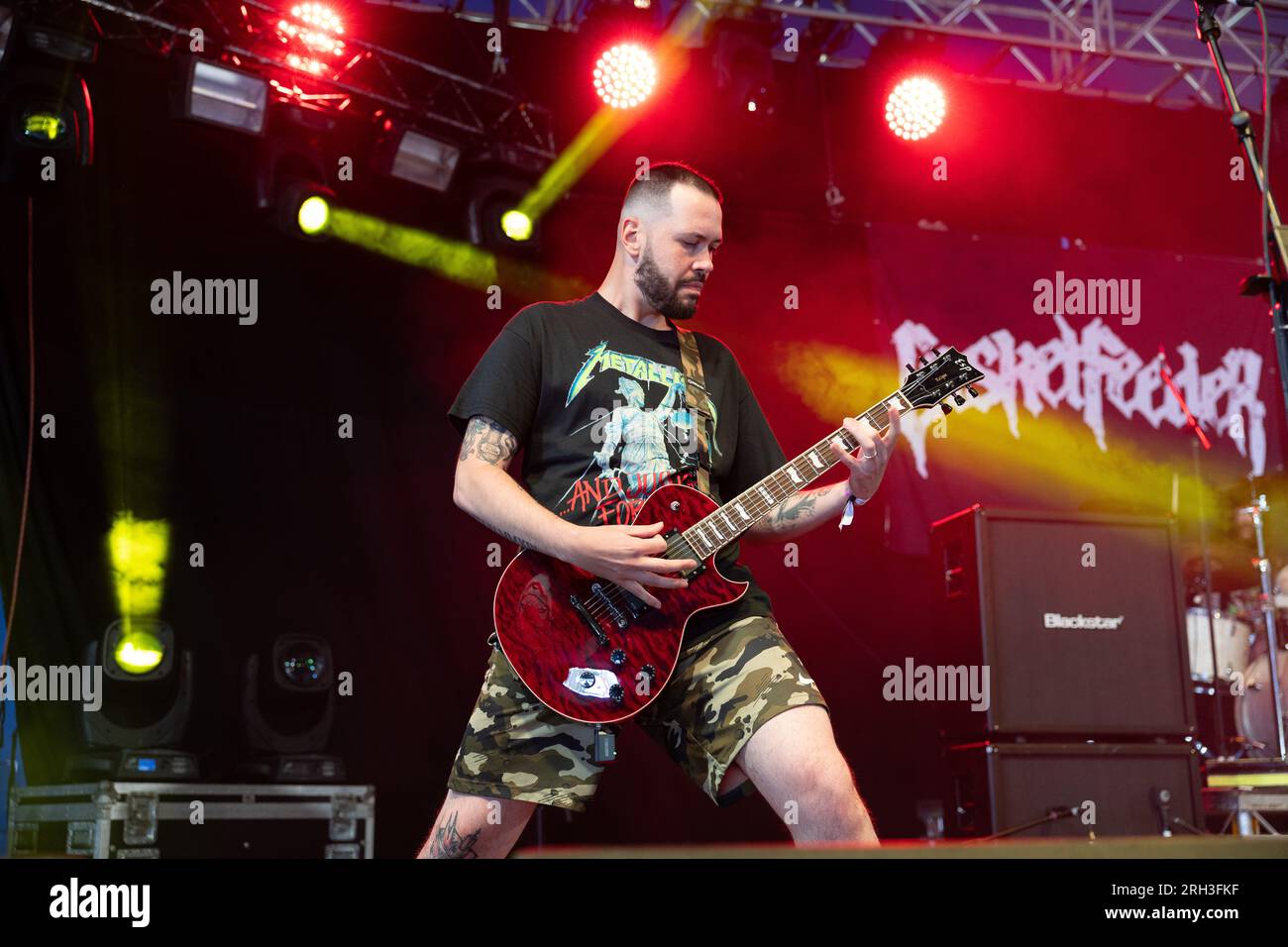 Casket Feeder, perform live at the 2023 Bloodstock Open Air Festival, Catton Park, Derbyshire UK. Photo: John Lambeth/Alamy Stock Photo