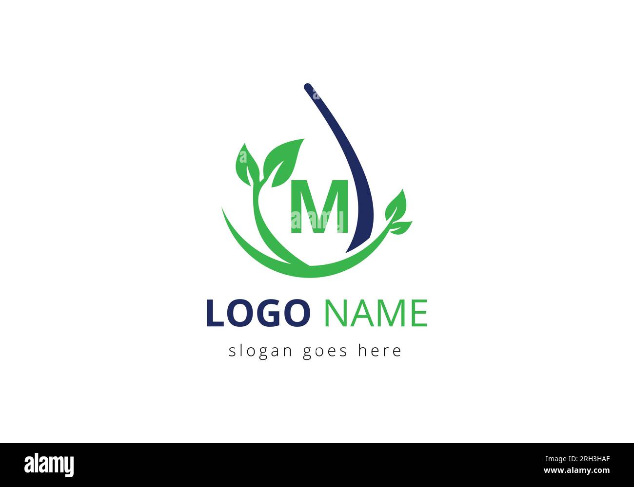 Agriculture Logo On M Letter Concept. Agriculture and farming logo design. Agribusiness, Eco-farm logo Design Vector template Stock Vector