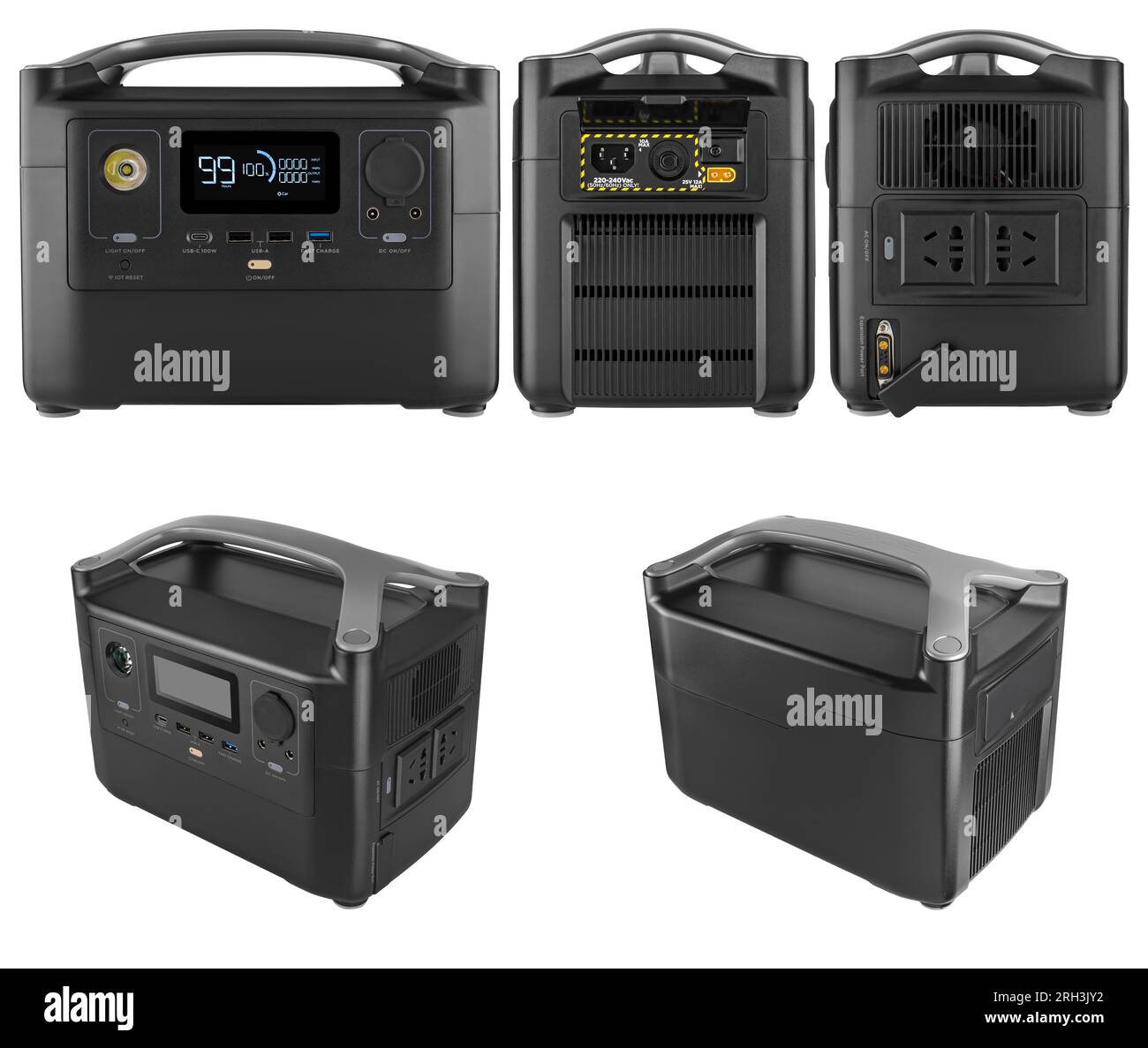 portable portable charging power station on white background in