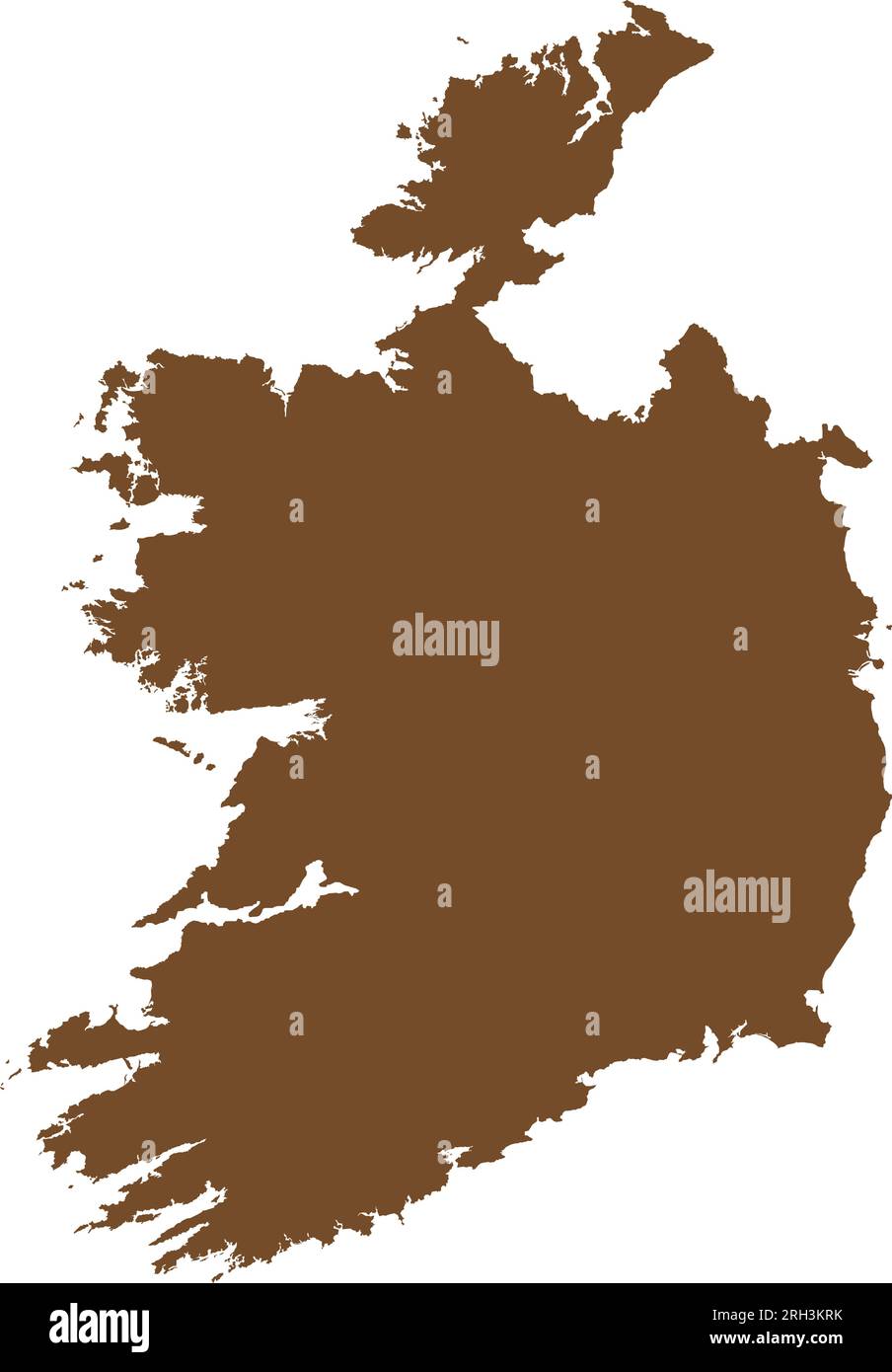 BROWN CMYK color map of REPUBLIC OF IRELAND Stock Vector