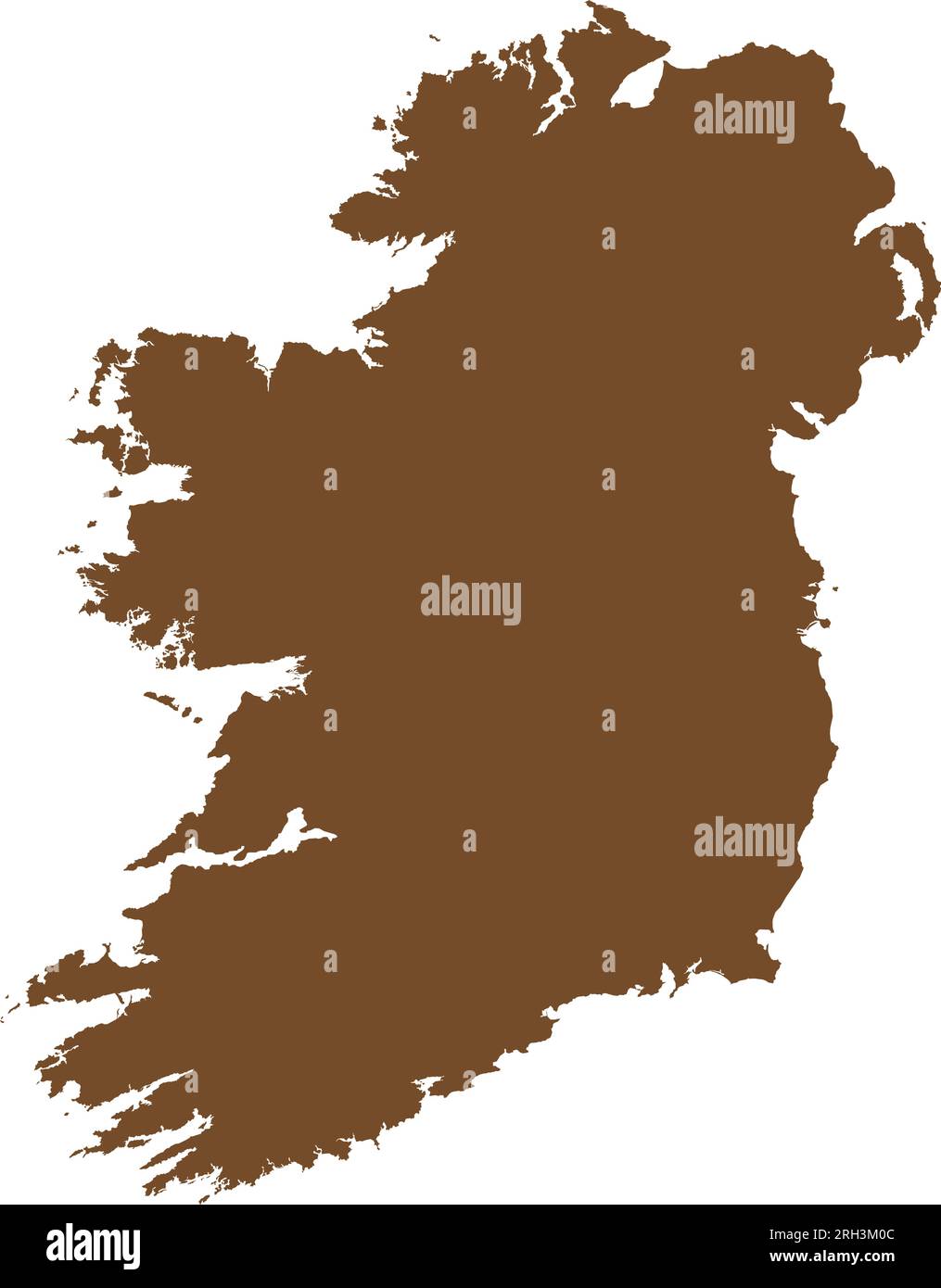 BROWN CMYK color map of IRELAND Stock Vector