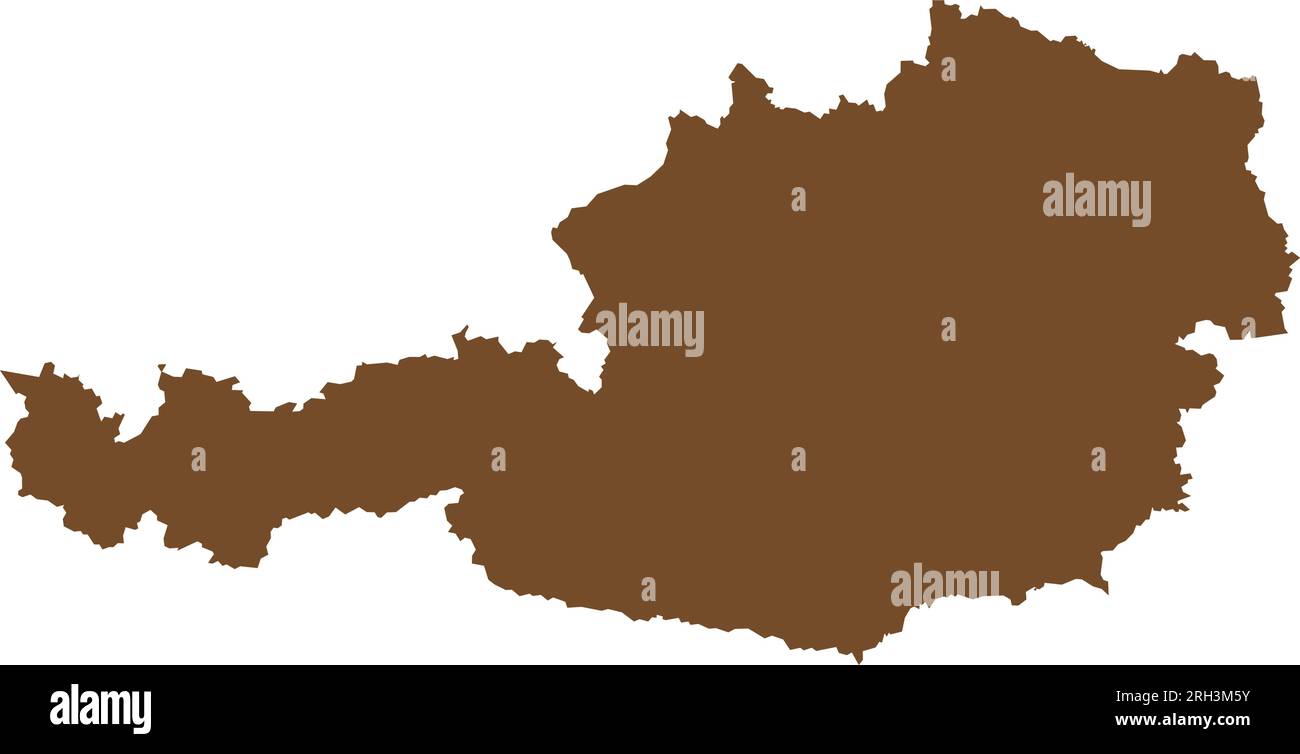 BROWN CMYK color map of AUSTRIA Stock Vector