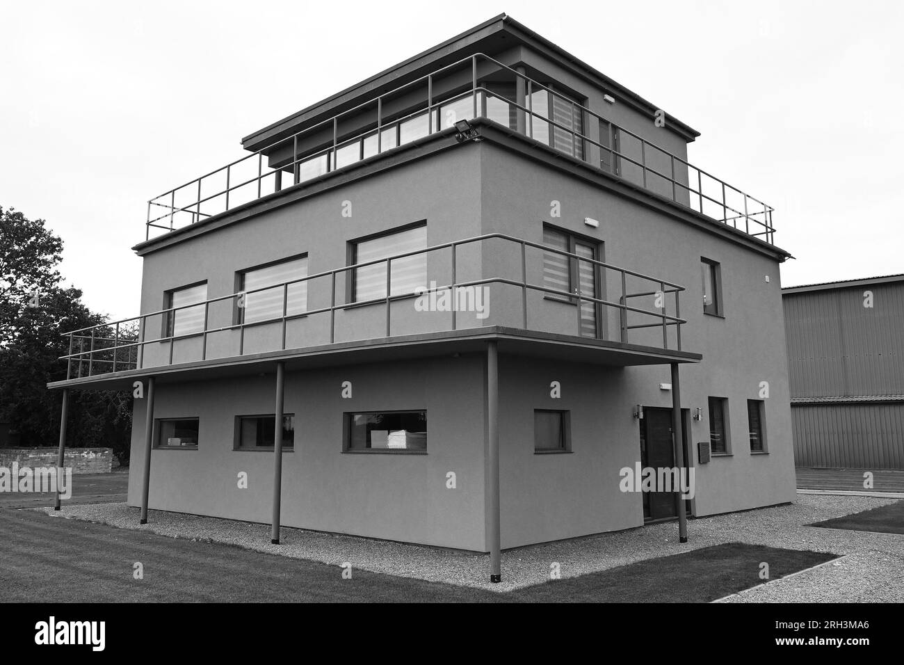 world war 2 military airfield control tower. RAF Acaster Malbis. Yorkshire Stock Photo