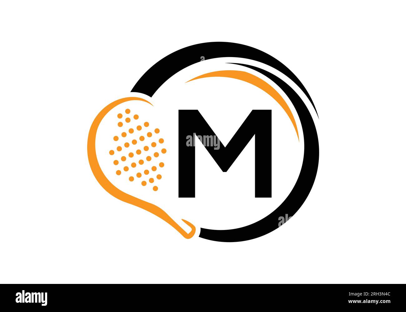 Letter M Padel Racket Logo Design Vector Template. Beach Table Tennis ...