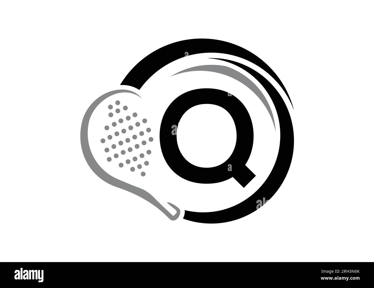 Letter Q Padel Racket Logo Design Vector Template. Beach Table Tennis