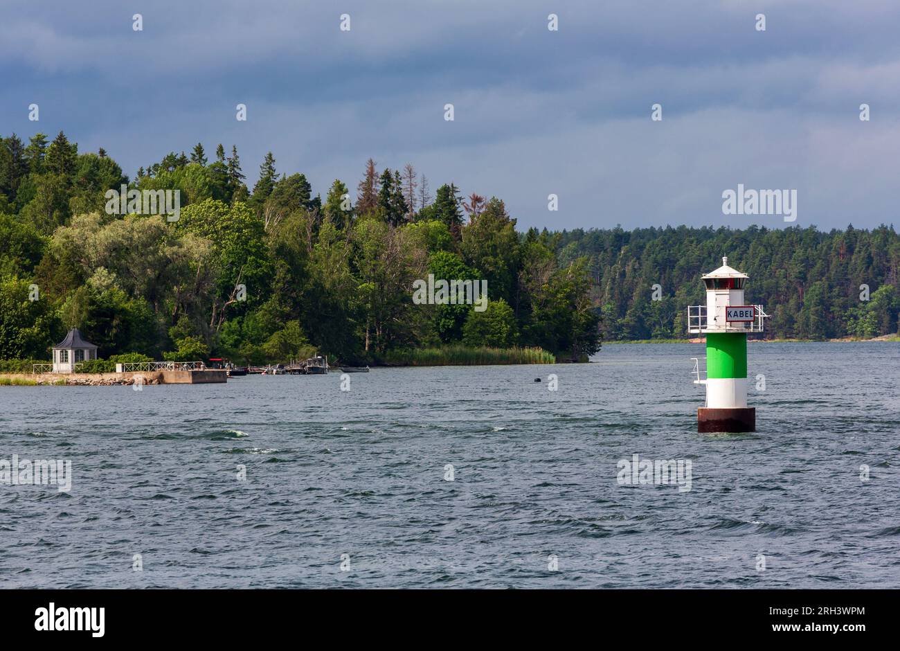 Elfviksgrund Lighthouse, Stockholm Archipelago, Sweden, Scandinavia Stock Photo