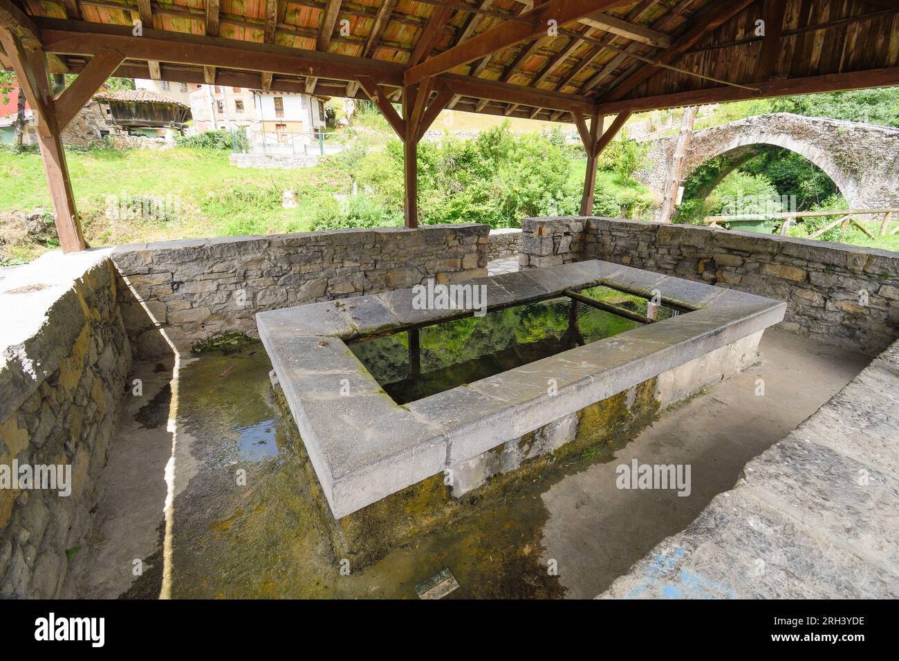 Old laundry in Villanueva, Asturias Stock Photo