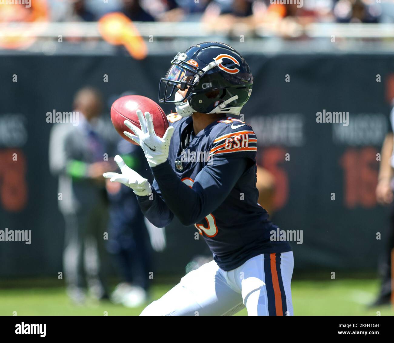 August 12, 2023 Chicago Bears wide receiver Tyler Scott (13) fields a