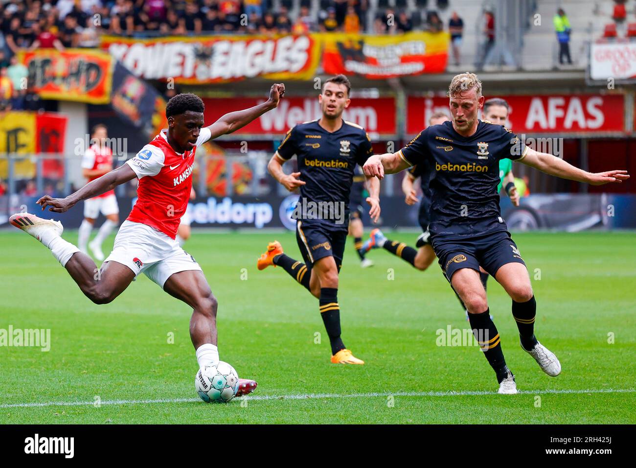 ALKMAAR, NETHERLANDS - AUGUST 13: Ernest Poku (AZ Alkmaar) during the Eredivisie match of AZ Alkmaar and Go Ahead Eagles at AFAS stadium on August 13, Stock Photo