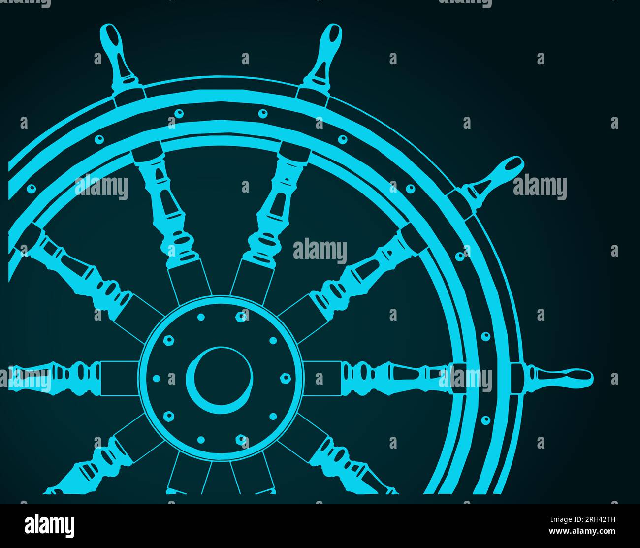 Stylized vector illustration of a ship steering wheel Stock Vector