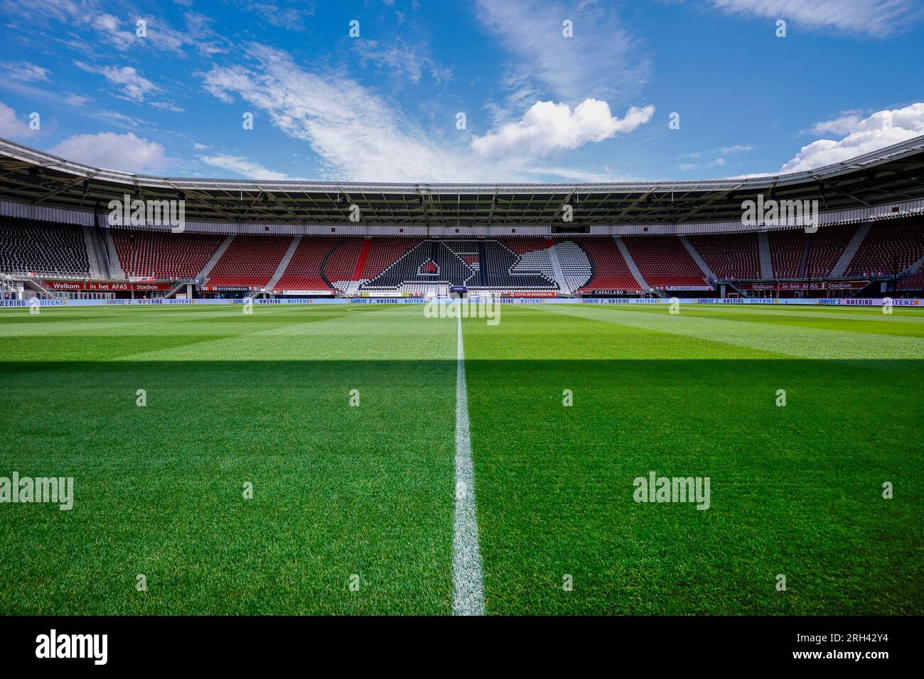 ALKMAAR, NETHERLANDS - AUGUST 13: stadium overview inside during the Eredivisie match of AZ Alkmaar and Go Ahead Eagles at AFAS stadium on August 13, Stock Photo