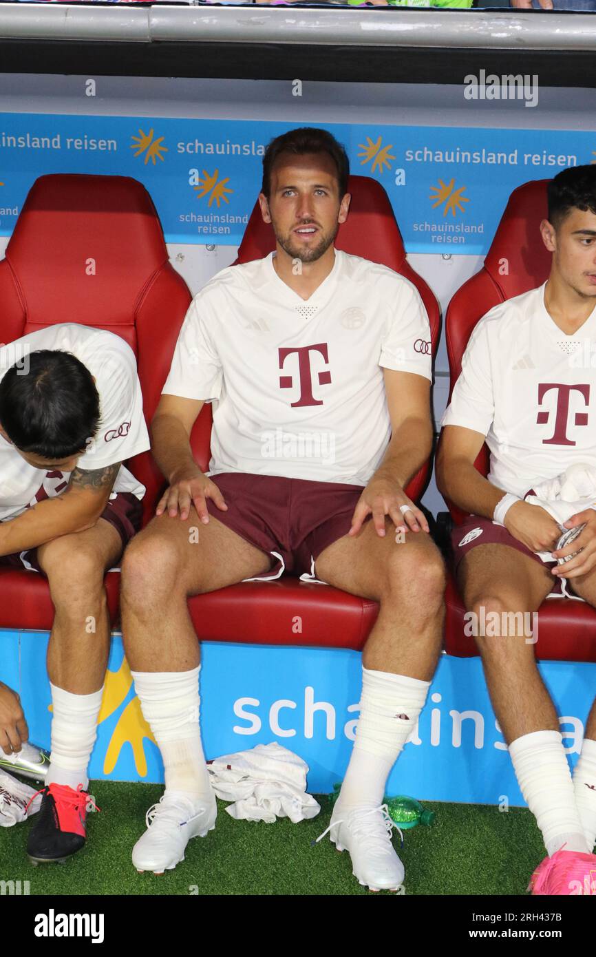 MUNICH, Germany. , . Harry KANE of England, now Fc Bayern Muenchen's number  9 is a newly signed player, forward in his first match for his new club,  here seen during the