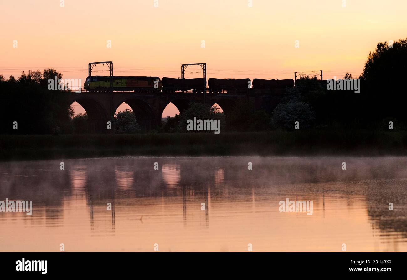 Colas rail Freight class 70 70811 crossing Garnock Longford