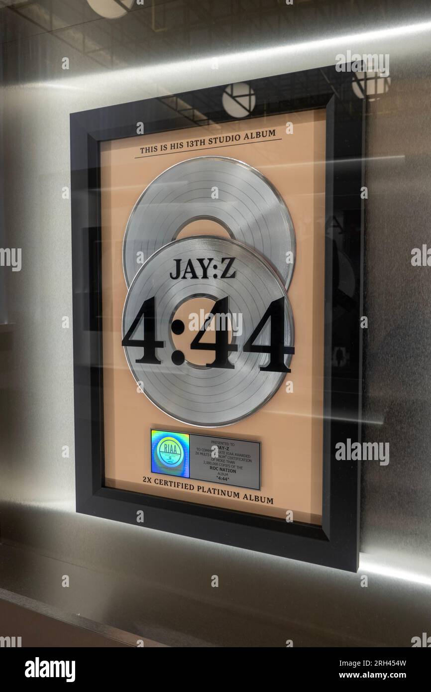 The book of HOV a celebration of the life and work of Shawn JAY Z Carter exhibition at the Brooklyn Public Library at Grand Army Plaza Brooklyn NYC Stock Photo