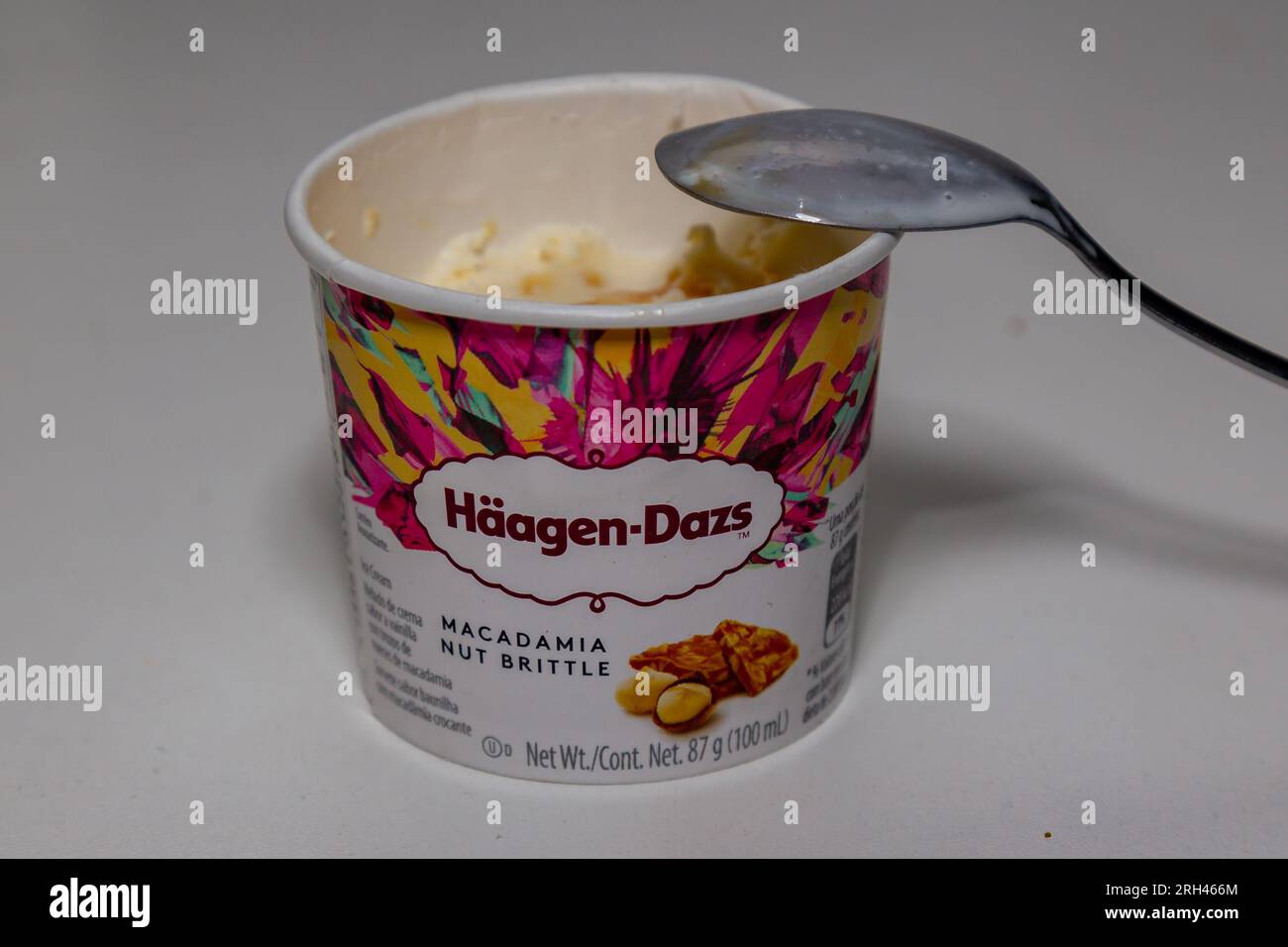 Traditional Häagen-Dazs ice cream isolated in selective focus Stock Photo