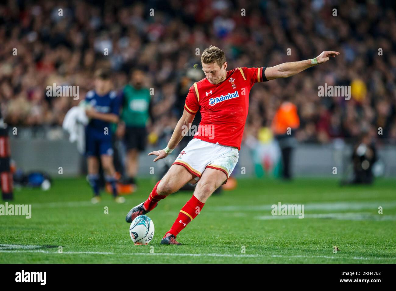 Rhys Priestland of Wales during the rugby match between the Chiefs and Wales at Waikato Stadium in Hamilton, New Zealand, Tuesday, June 14, 2016. Stock Photo