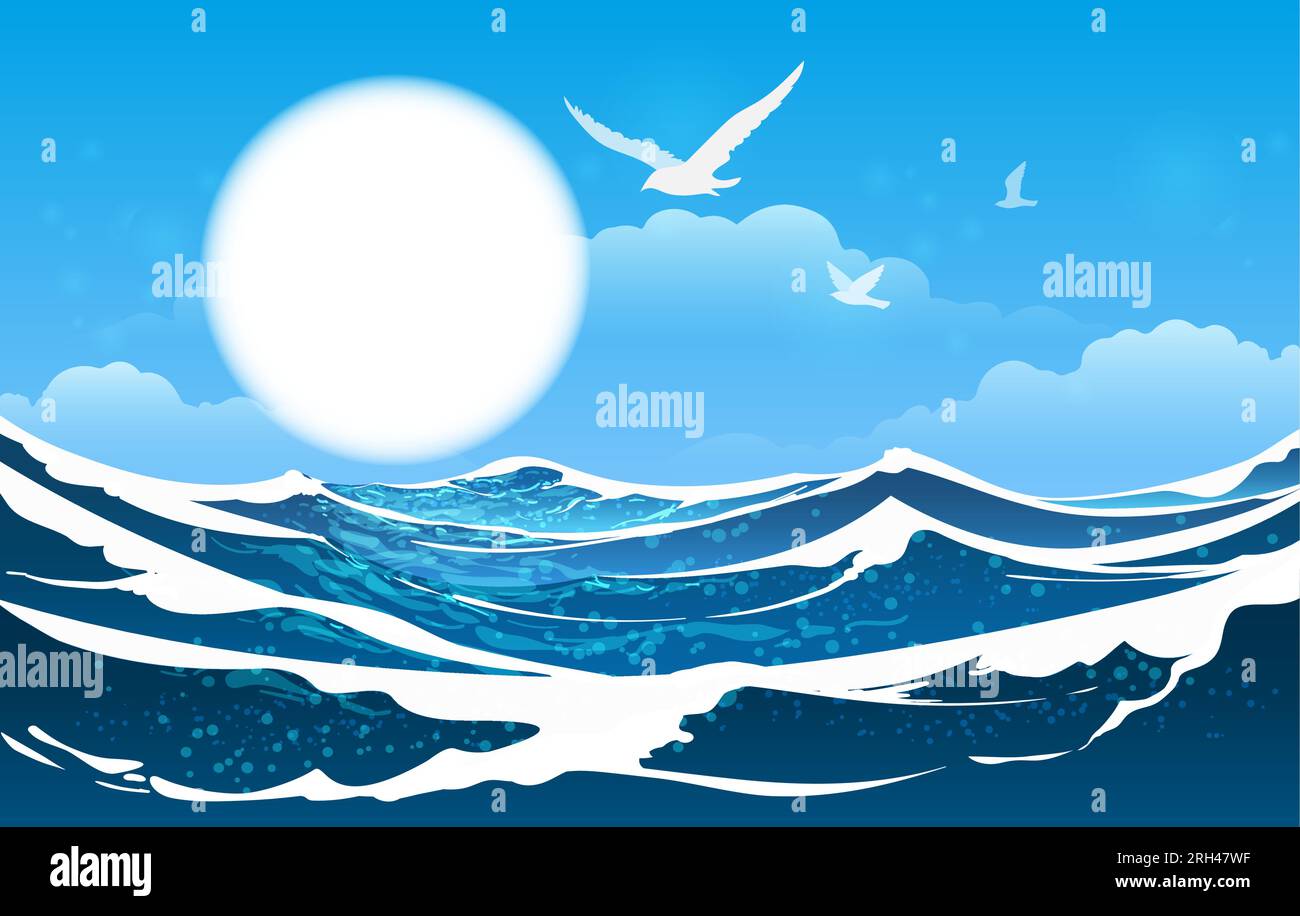 Ocean seascape background Stock Vector Image & Art - Alamy