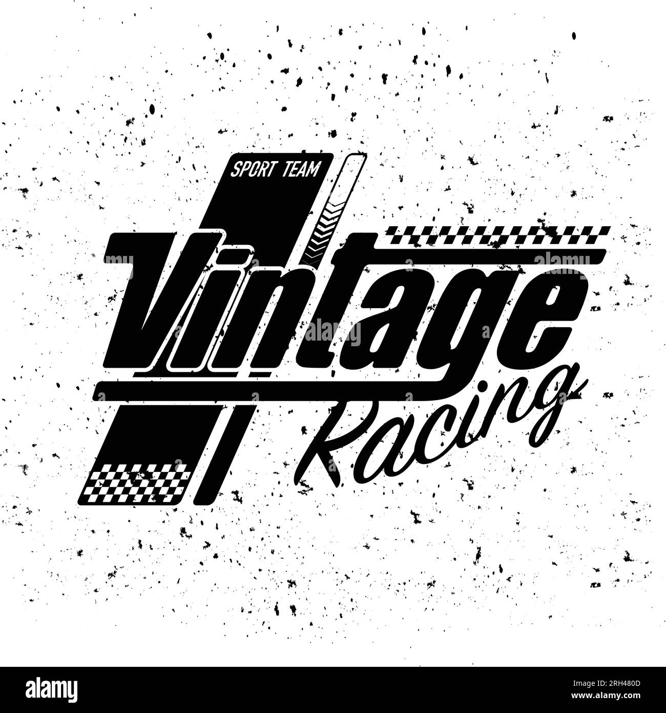 Old grunge black race logo Stock Vector