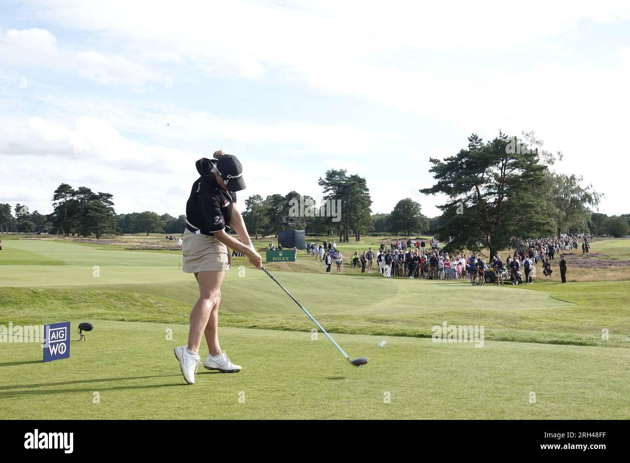 Walton on the Hill, Surrey, UK. 13th Aug, 2023. Action on the final day of The AIG WomenÕs Open at Walton Heath Golf Club ( organised by the Royal & Ancient Golf Club of St. Andrews - R&A Our picture shows: Charley Hull (ENG) drives on the 15th tee. Credit: Motofoto/Alamy Live News Stock Photo