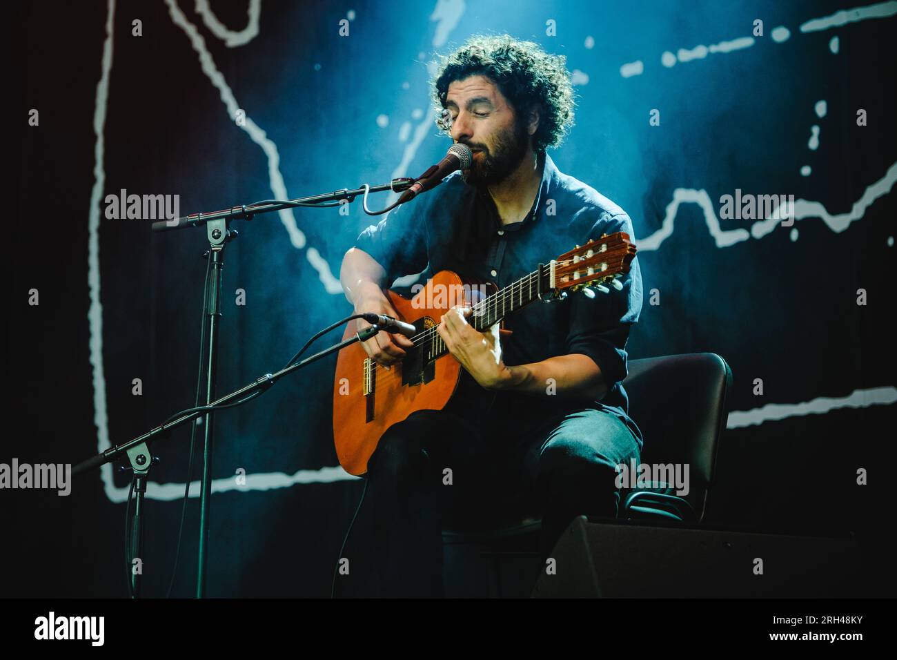 Gothenburg, Sweden. 12th, August 2023. The Swedish singer, songwriter and musician Jose Gonzales performs a live concert during the Swedish music festival Way Out West 2023 in Gothenburg. (Photo credit: Gonzales Photo - Tilman Jentzsch). Stock Photo