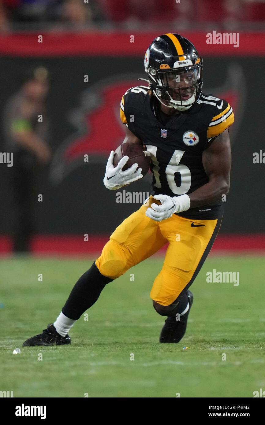 Pittsburgh Steelers wide receiver Jordan Byrd (16) runs after a