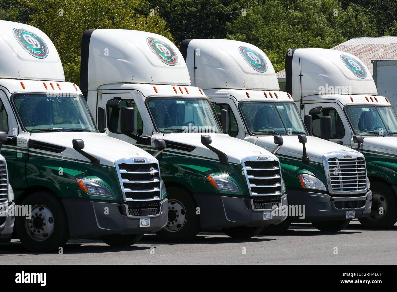 Milton, United States. 13th Aug, 2023. Old Dominion Freight Line trucks