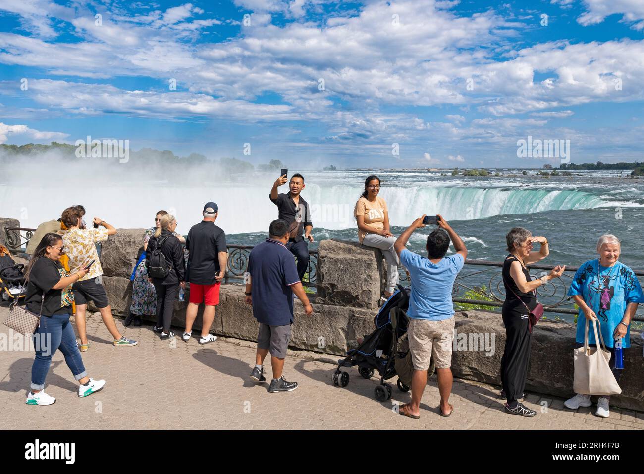 People at Niagara Falls Stock Photo