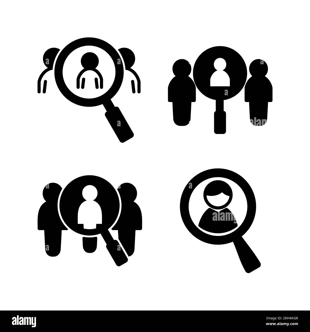 Hiring icon vector. search job vacancy icon. magnifying glass looking ...