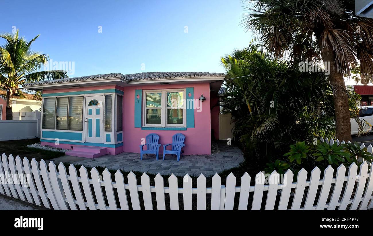 Treasure Island, Fla USA 08 09 23 Treasure Island beach pink and