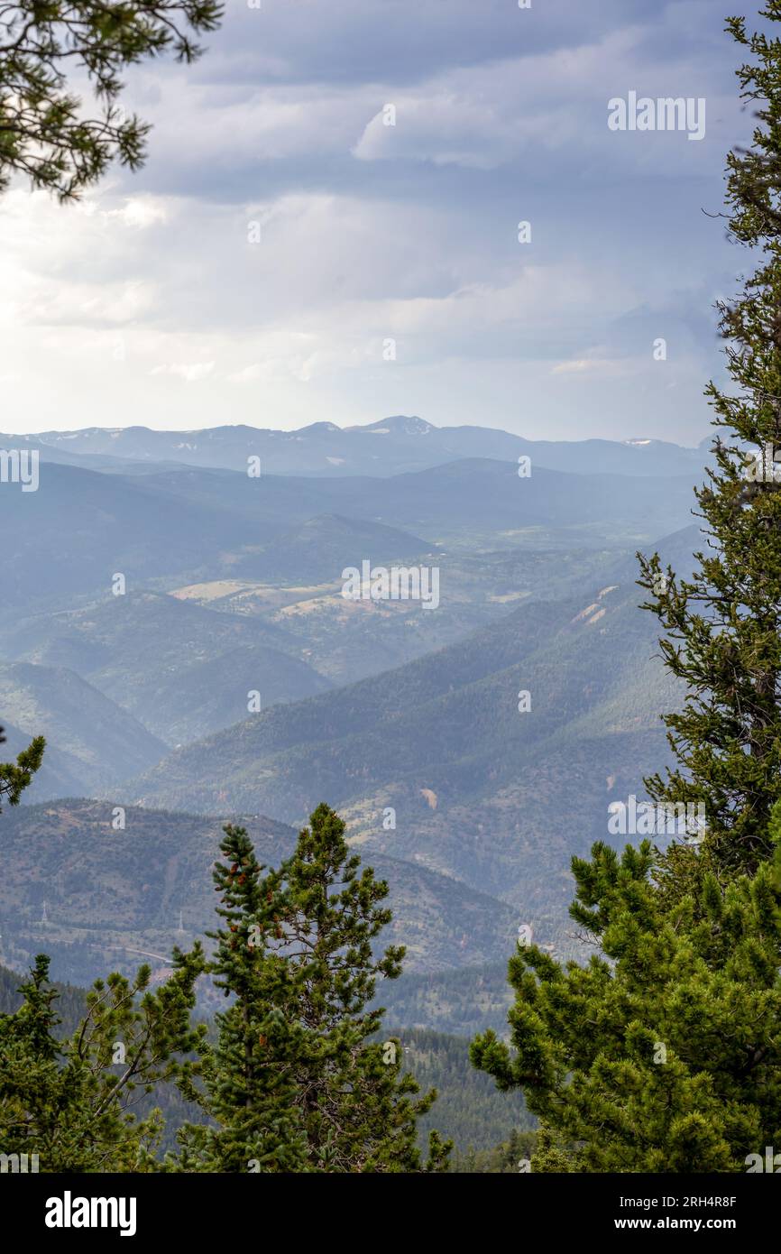 Aerial view foggy mountain pass hi-res stock photography and images - Alamy