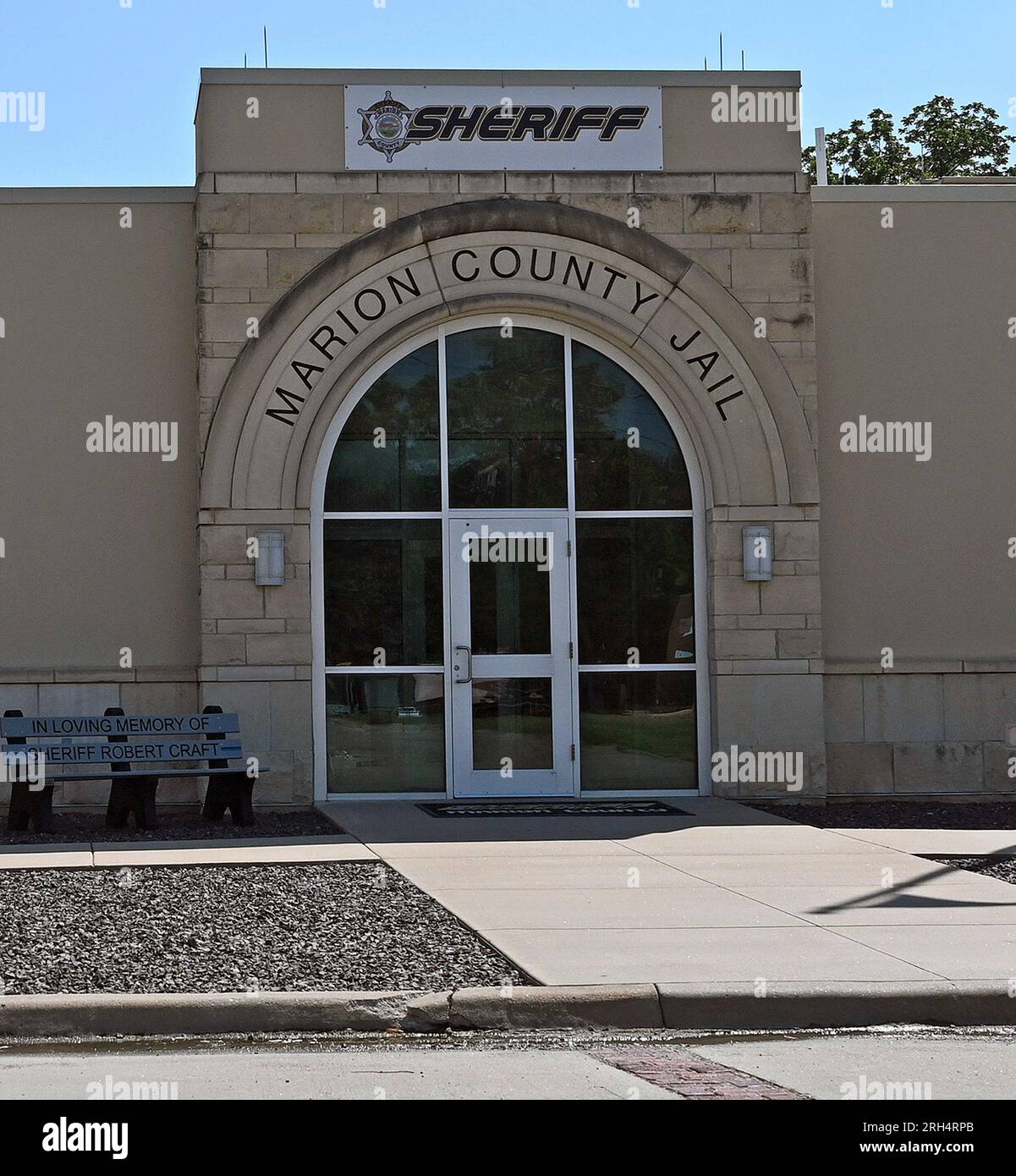 MARION, KANSAS AUGUST 12, 2023Front entrance to the Marion County
