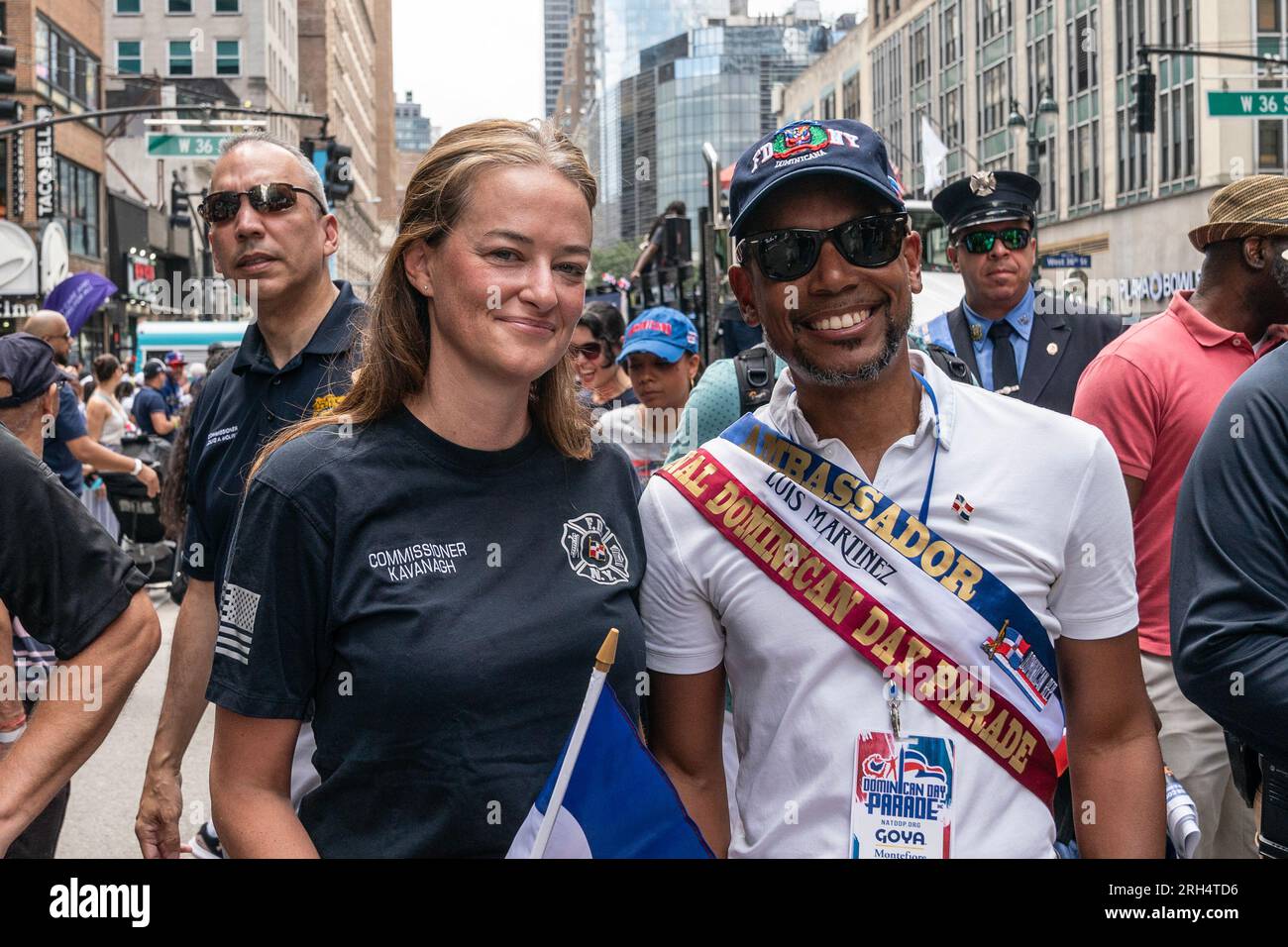 FDNY Commissioner Laura Kavanagh (L) attends Dominican Day Parade on