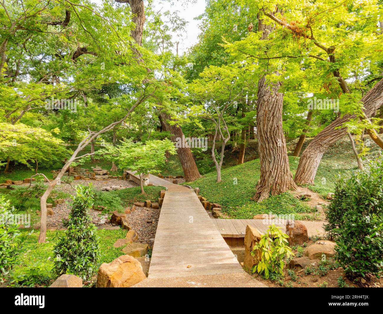 Exterior view of the garden of Fort Worth Botanic Garden at Texas Stock ...