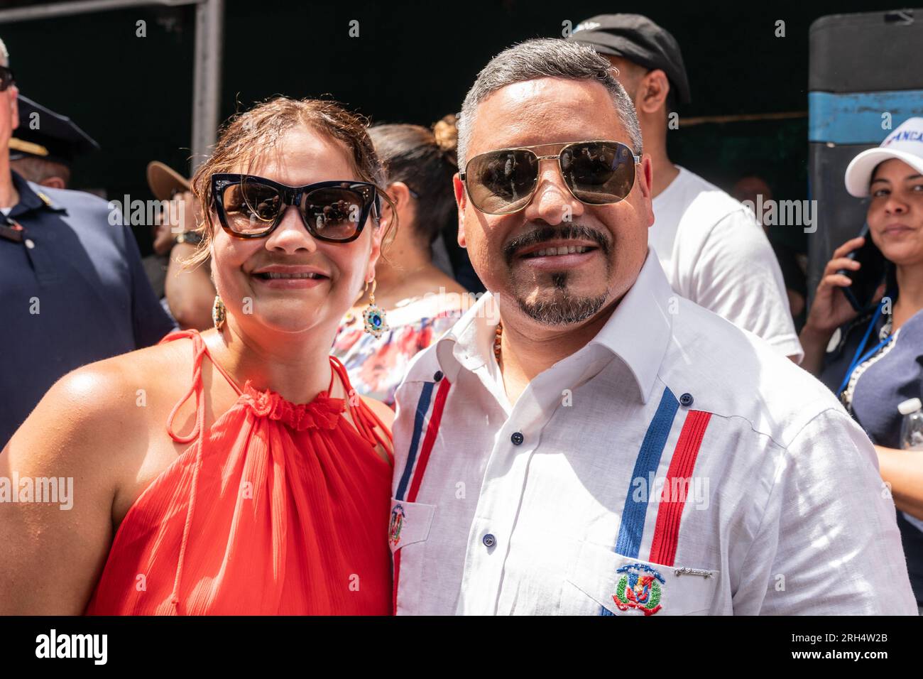 Leidy Caban and Police Commissioner Edward Caban attend Dominican Day